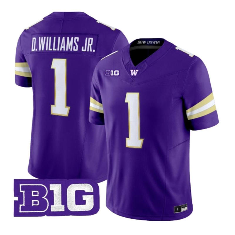 Washington Huskies #1 Demond Williams Jr. 2026 Purple Football Game Jersey