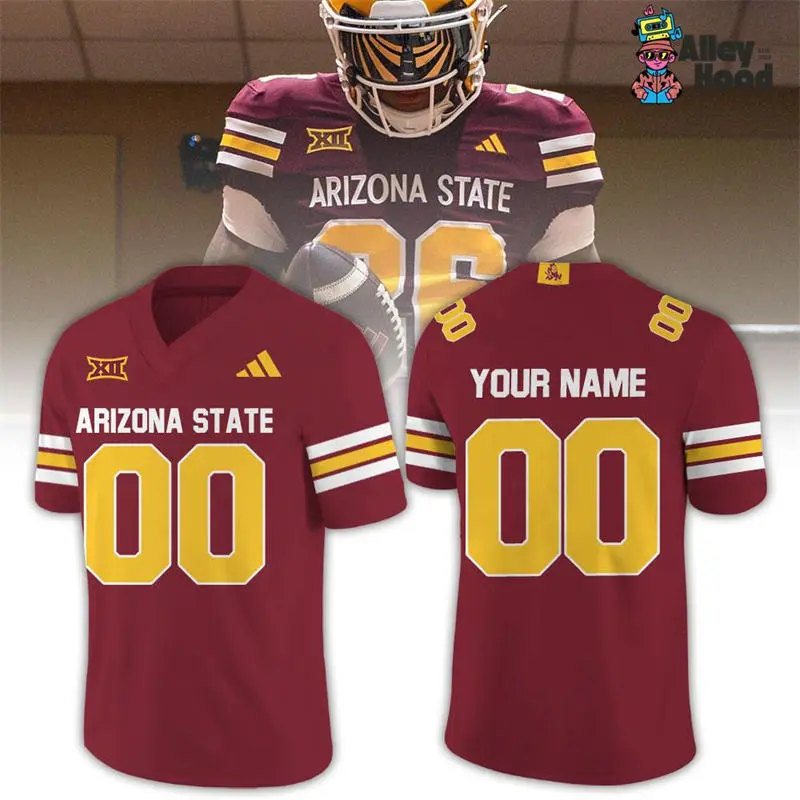 Arizona State Sun Devils Custom Maroon Roses & Devils Strategy Football  Jersey
