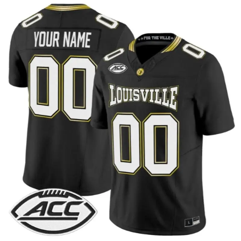 Louisville Cardinals Custom adidas 2026 Black For the Ville Football Jersey
