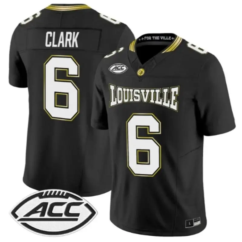 Louisville Cardinals #6 Stanquan Clark adidas 2026 Black For the Ville Football Jersey