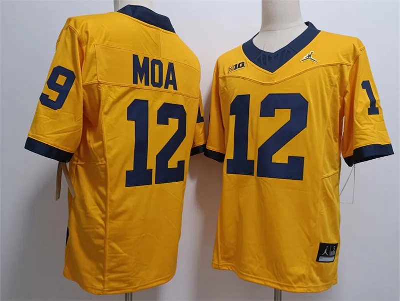 Michigan Wolverines #12 Salesi Moa Maize F.U.S.E. Limited College Football Game Jersey