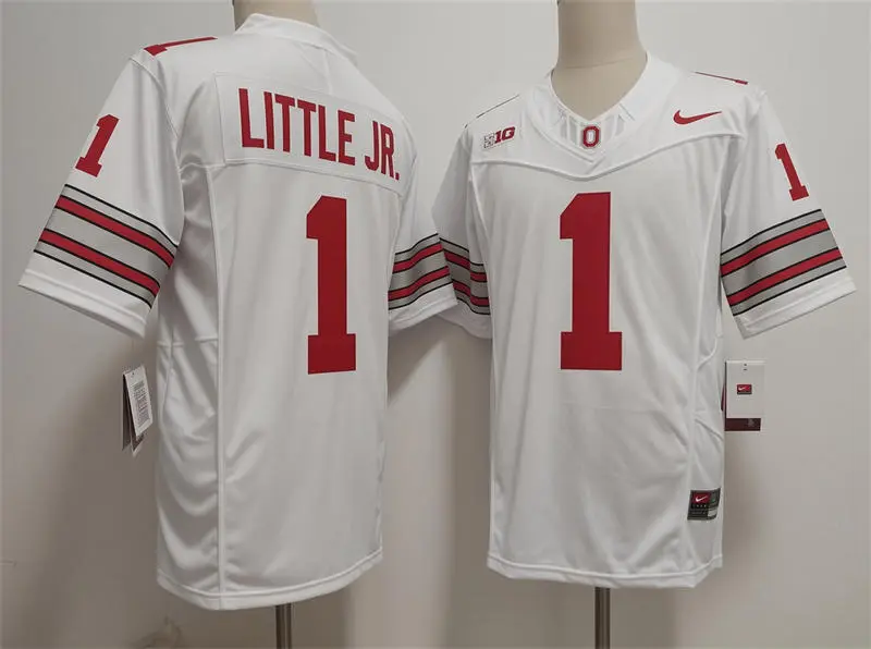 Ohio State Buckeyes #1 Earl Little Jr. 2026 White Sub Zero F.U.S.E Limited Football Jersey