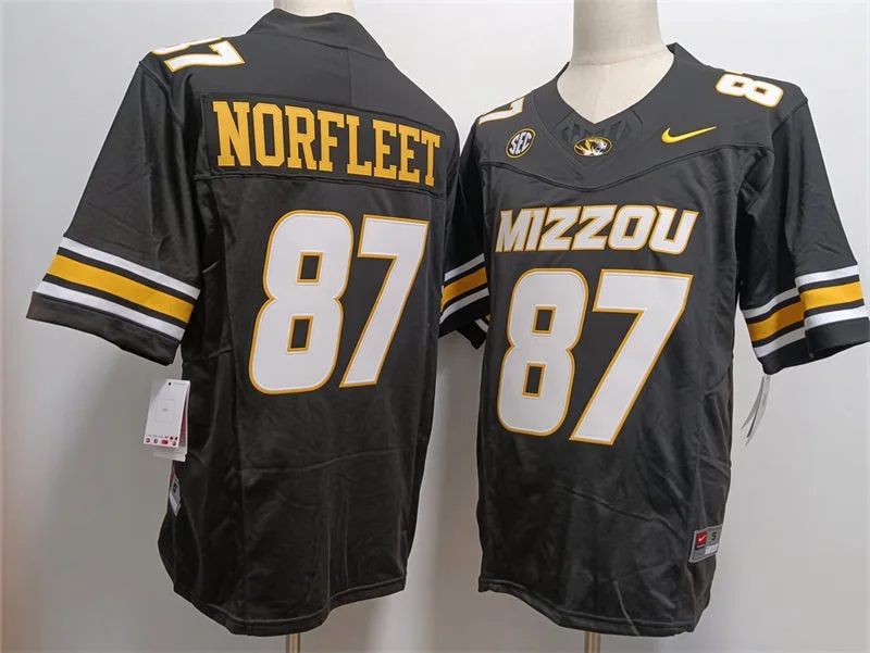 Missouri Tigers #87 Brett Norfleet Black F.U.S.E. College Football Limited Jersey