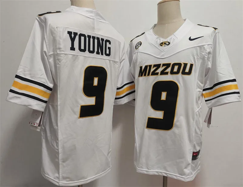 Missouri Tigers #9 Zion Young White F.U.S.E. College Football Limited Jersey