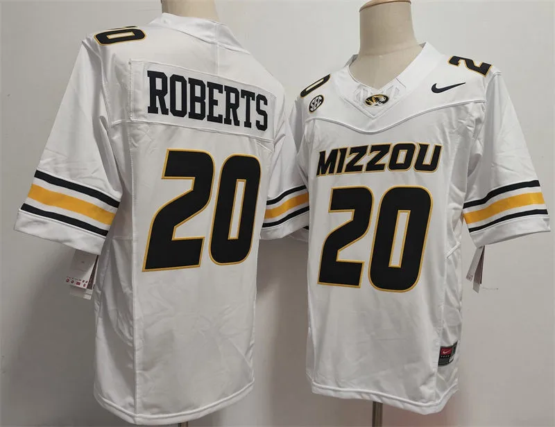 Missouri Tigers #20 Jamal Roberts White F.U.S.E. College Football Limited Jersey