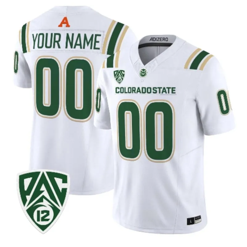Colorado State Rams Custom 2026 Adidas White Football Game Jersey