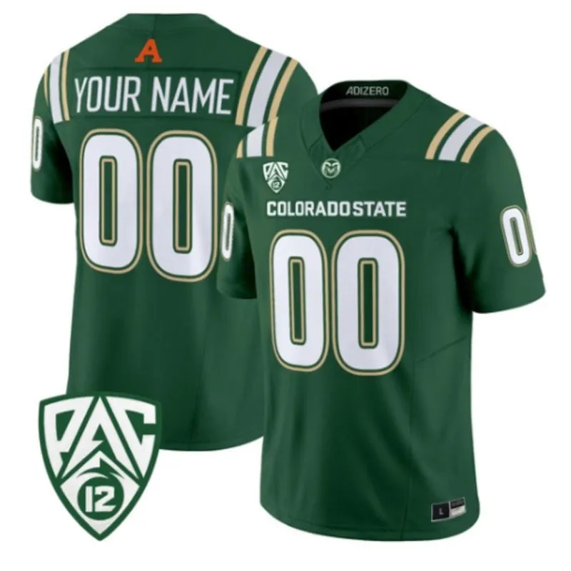 Colorado State Rams Custom 2026 Adidas Green Football Game Jersey