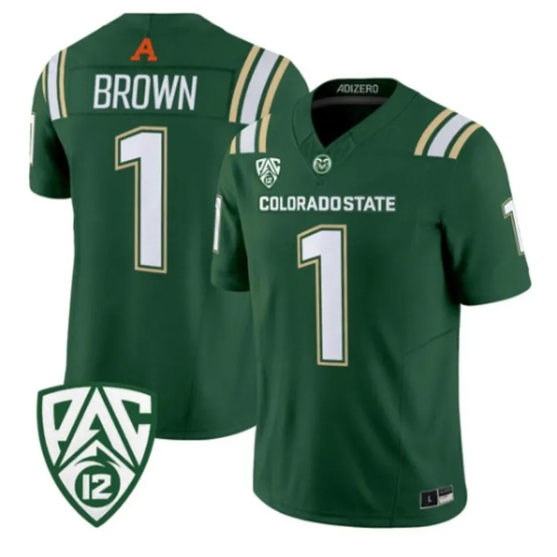 Colorado State Rams #1 Mel Brown 2026 Adidas Green Football Game Jersey