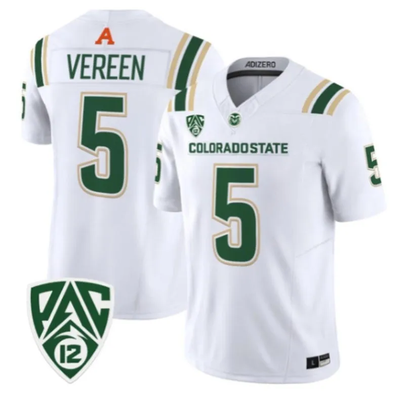 Colorado State Rams #5 Juice Vereen 2026 Adidas White Football Game Jersey