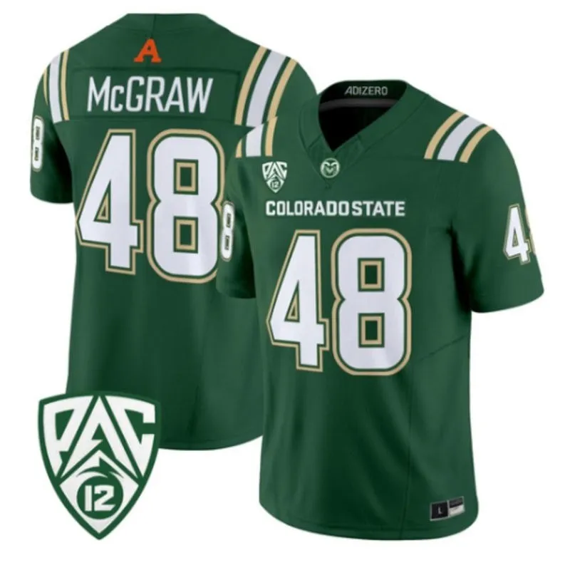 Colorado State Rams #48 Thurman McGraw 2026 Adidas Green Football Game Jersey