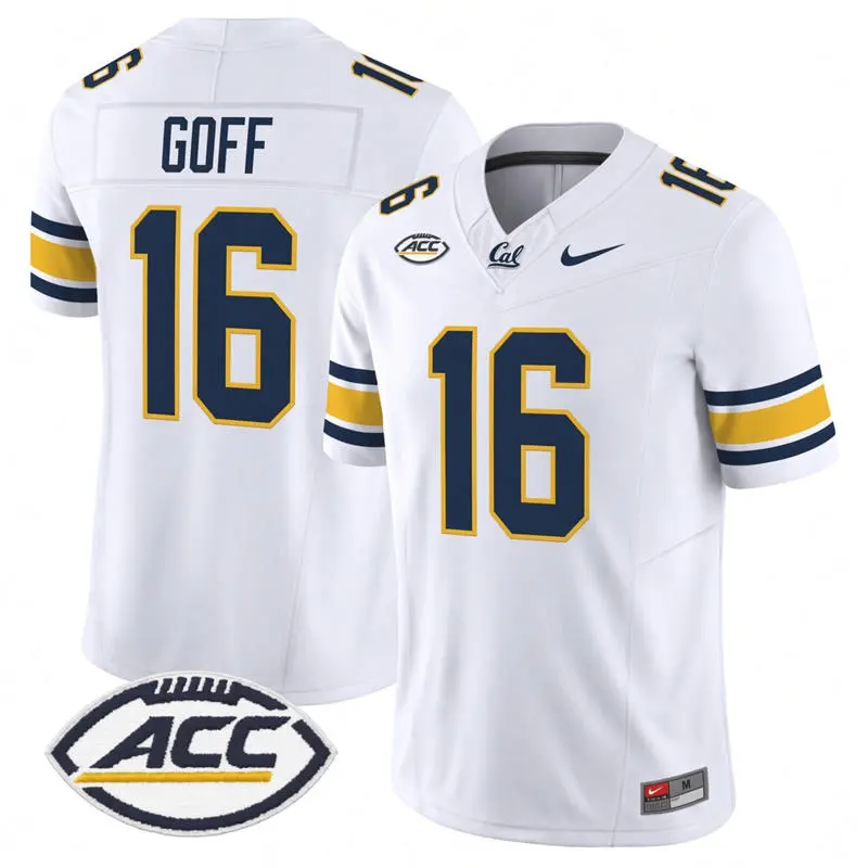 California Golden Bears #16 Jared Goff ACC White Football Game Jersey