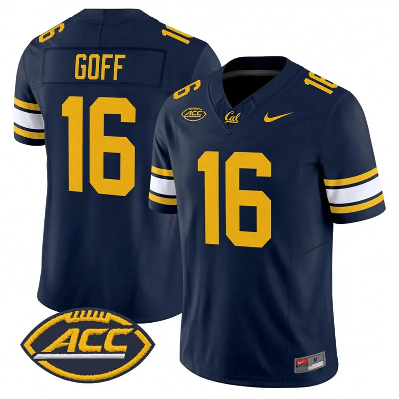 California Golden Bears #16 Jared Goff ACC Navy Football Game Jersey