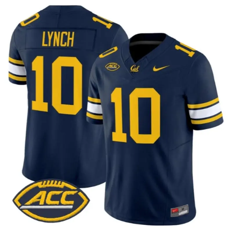 California Golden Bears #10 Marshawn Lynch ACC Navy Football Game Jersey