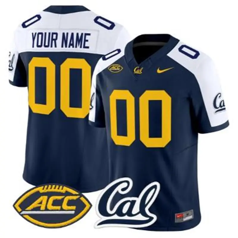 California Golden Bears Custom ACC Navy White Football Gratitude Jersey