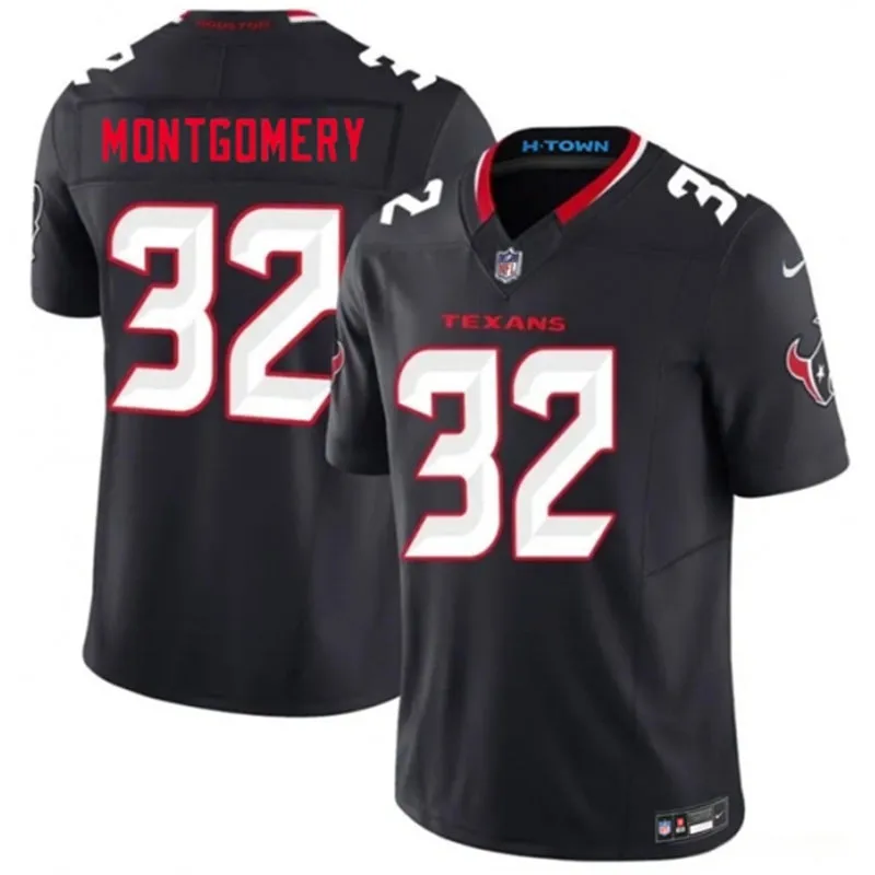Men's Houston Texans #32 David Montgomery Nike Navy White Alternate F.U.S.E. Limited Jersey