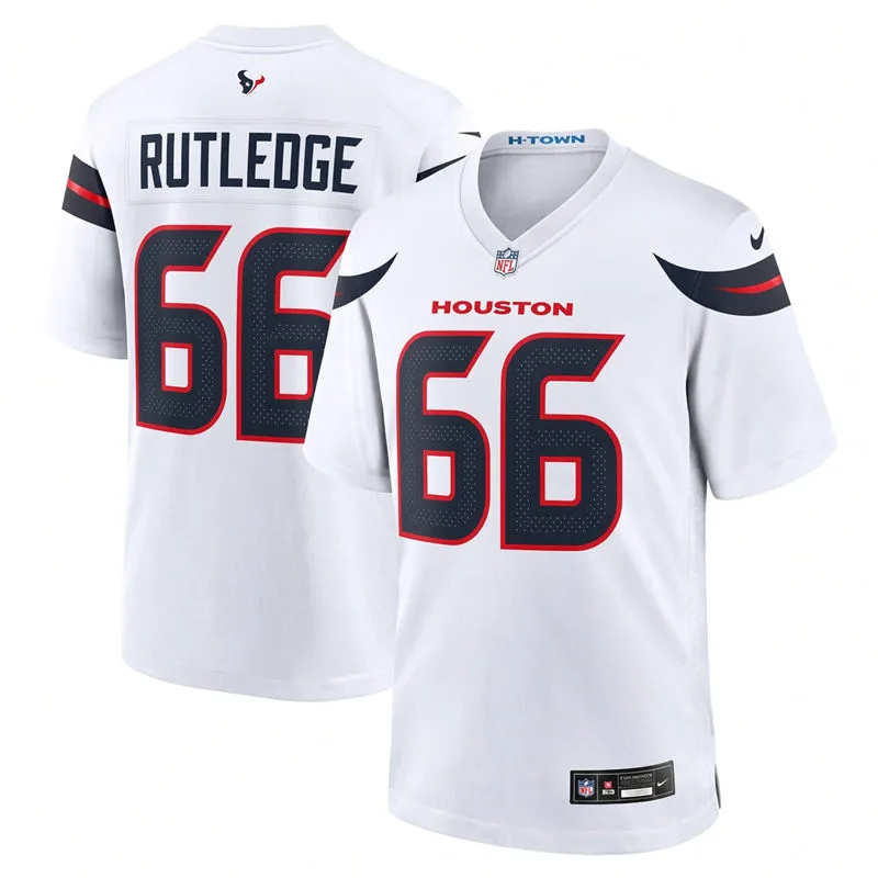 Men's Houston Texans #66 Keylan Rutledge Nike White Vapor F.U.S.E. Limited Jersey