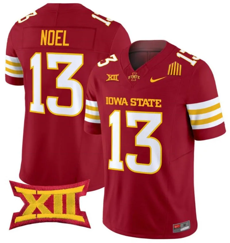 Iowa State Cyclones #13 Jaylin Noel 2024 Cardinal Football Game Jersey