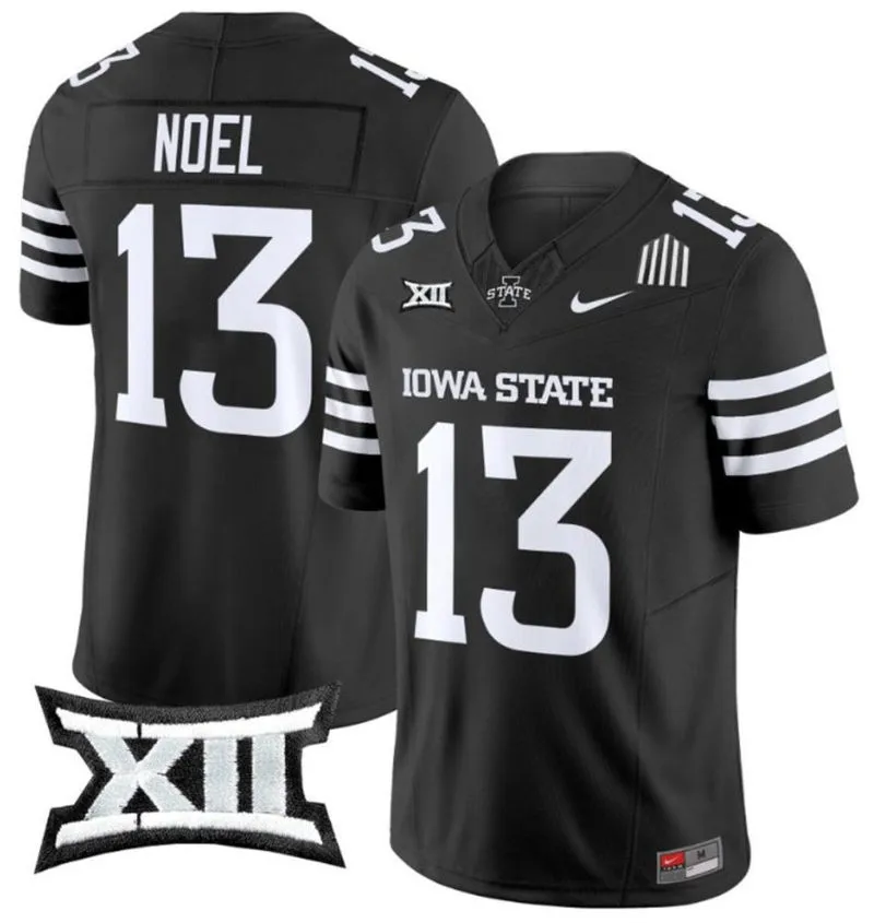 Iowa State Cyclones #13 Jaylin Noel 2024  Black Football Game Jersey