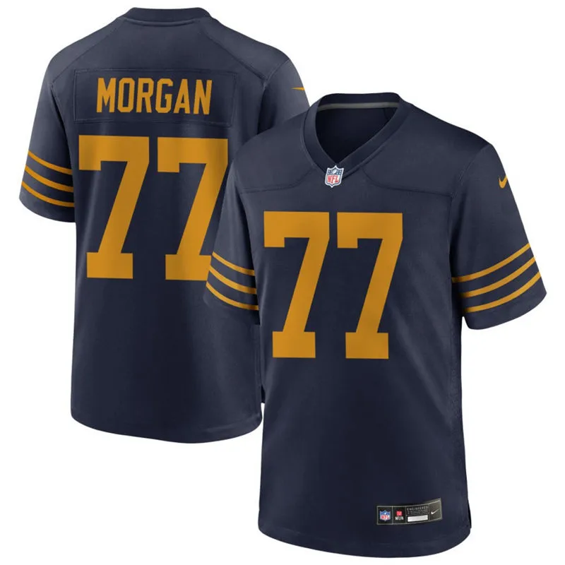 Mens Green Bay Packers #77 Jordan Morgan Nike Navy The 1923 Classic Game Jersey