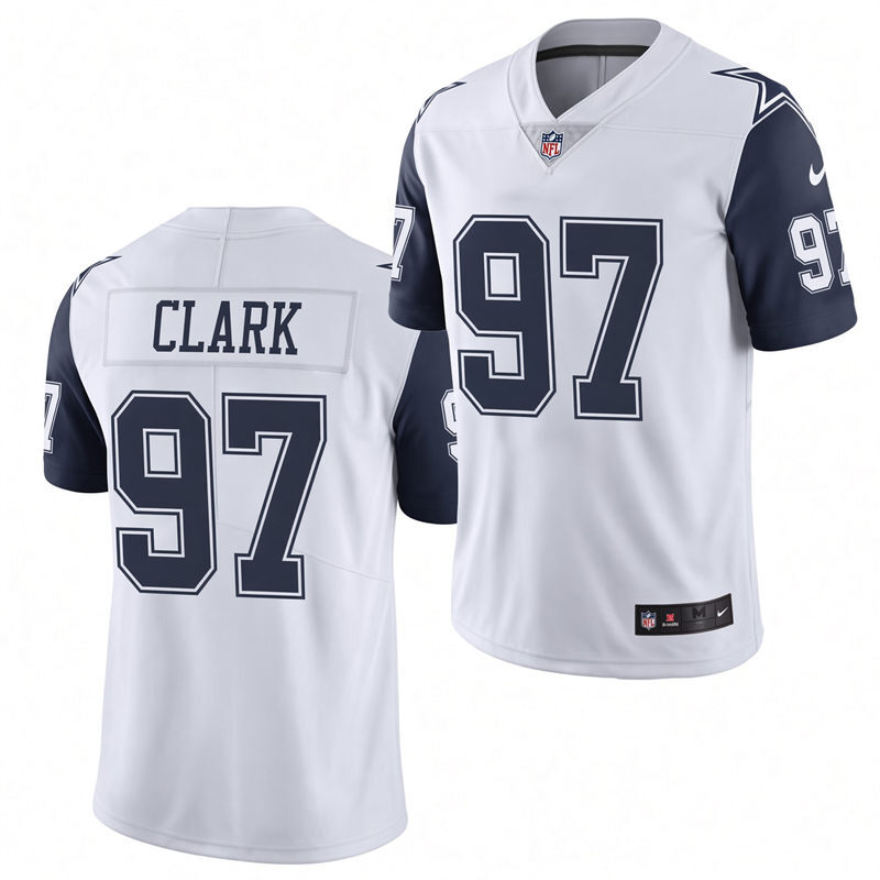 Mens Dallas Cowboys #97 Kenny Clark Nike White Color Rush Vapor F.U.S.E. Limited Jersey