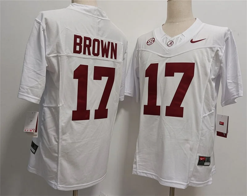 Alabama Crimson Tide #17 Treshawn Brown  White Football F.U.S.E. Limited Jersey