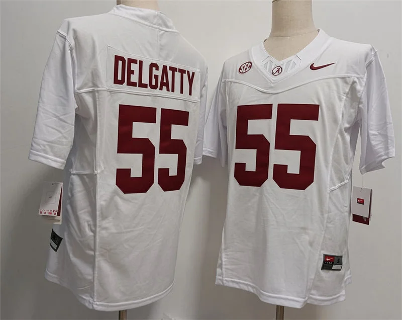 Alabama Crimson Tide #55 Racin Delgatty White Football F.U.S.E. Limited Jersey