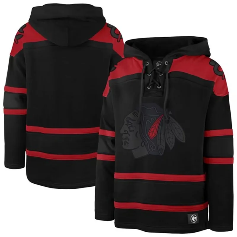 Chicago Blackhawks Black Color Pop Lacer Hoodie