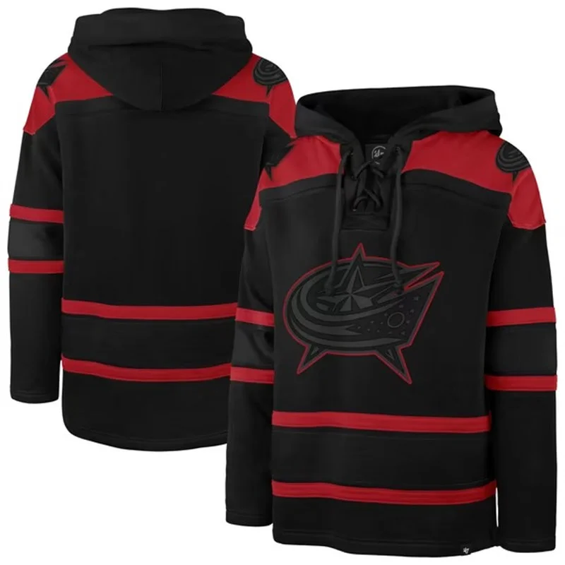 Columbus Blue Jackets Black Color Pop Lacer Hoodie