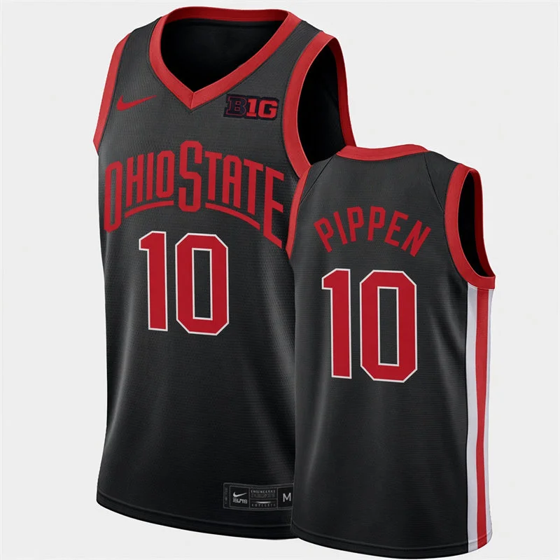 Ohio State Buckeyes #10 Justin Pippen Nike 2026 Black Basketball Game Jersey