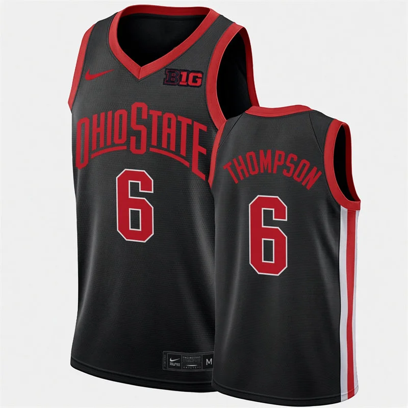 Ohio State Buckeyes #6 Anthony Thompson Nike 2026 Black Basketball Game Jersey