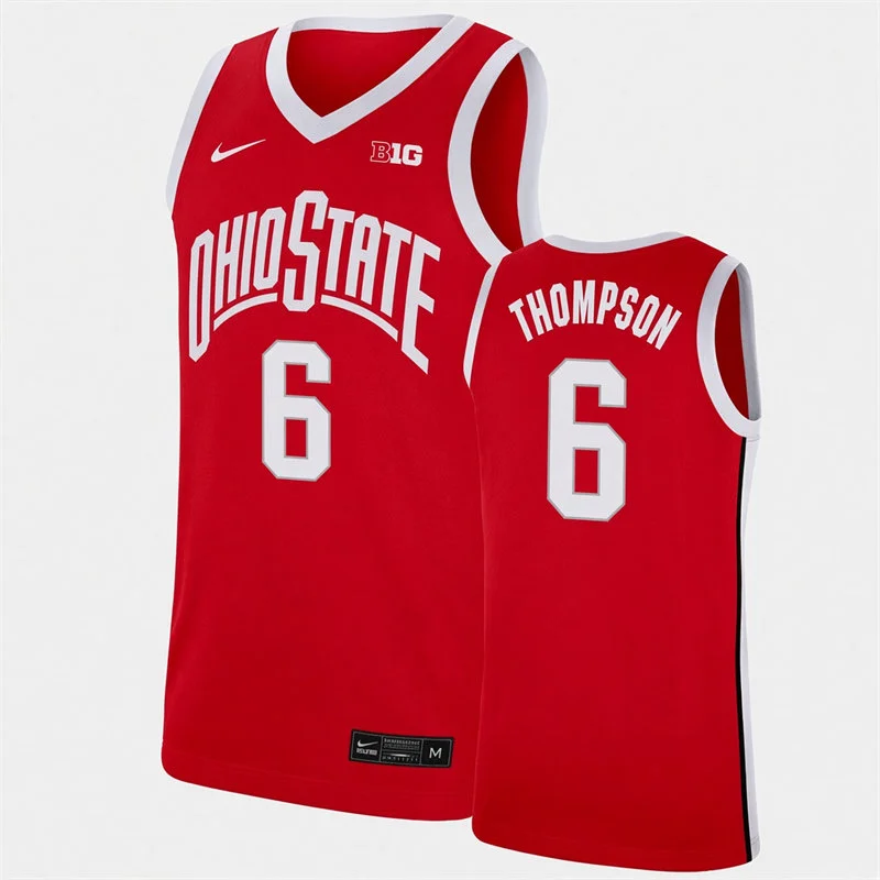 Ohio State Buckeyes #6 Anthony Thompson Nike 2026 Scarlet Basketball Game Jersey