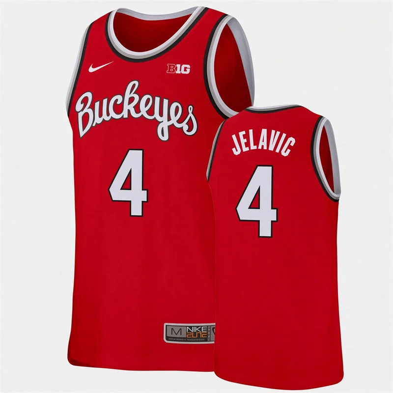 Ohio State Buckeyes #4 Andrija Jelavic Scarlet Buckeyes College Basketball Jersey