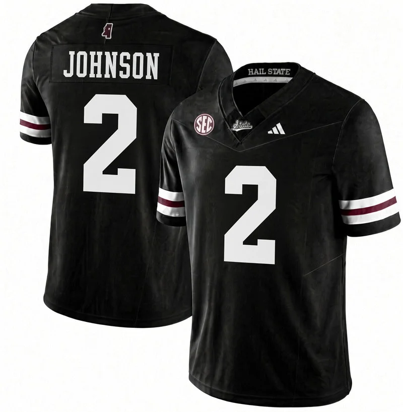Mississippi State Bulldogs #2 Marquis Johnson 2026 Black Football Game Jersey