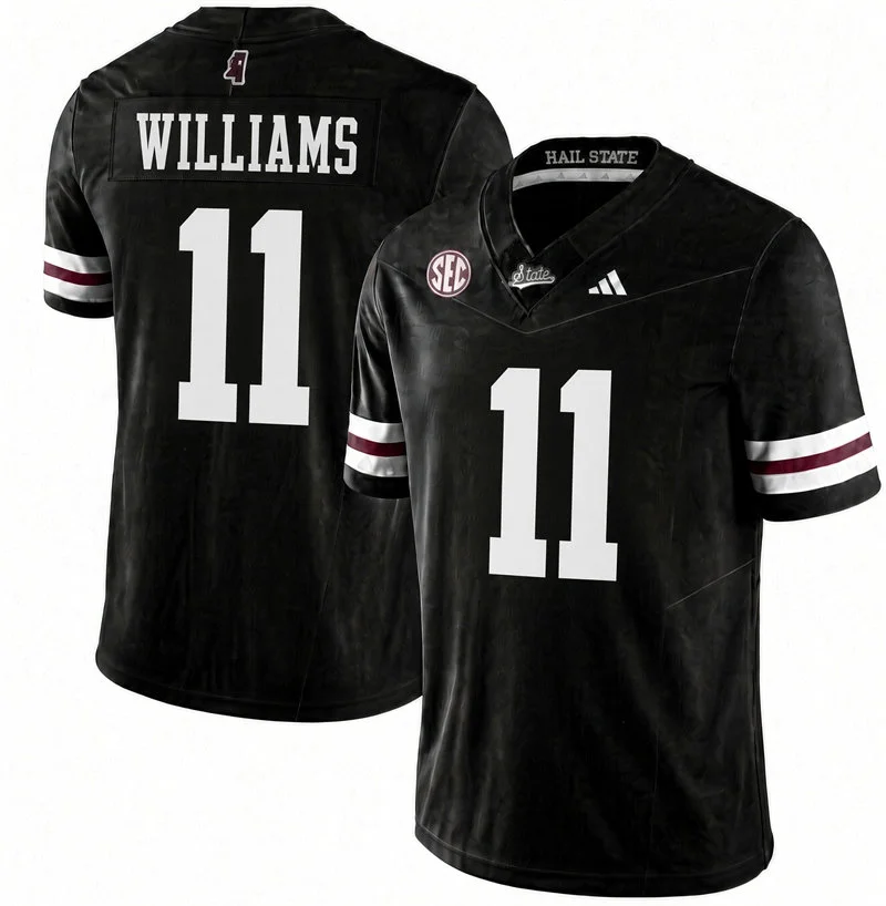 Mississippi State Bulldogs #11 Ayden Williams 2026 Black Football Game Jersey