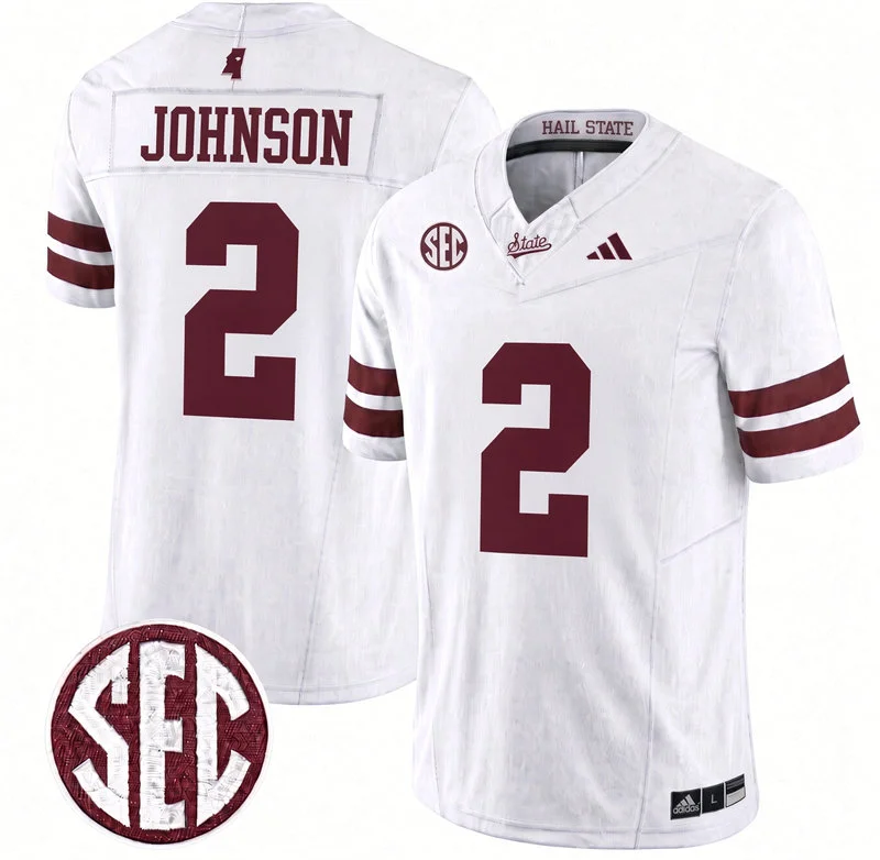 Mississippi State Bulldogs #2 Marquis Johnson 2026 White Football Game Jersey
