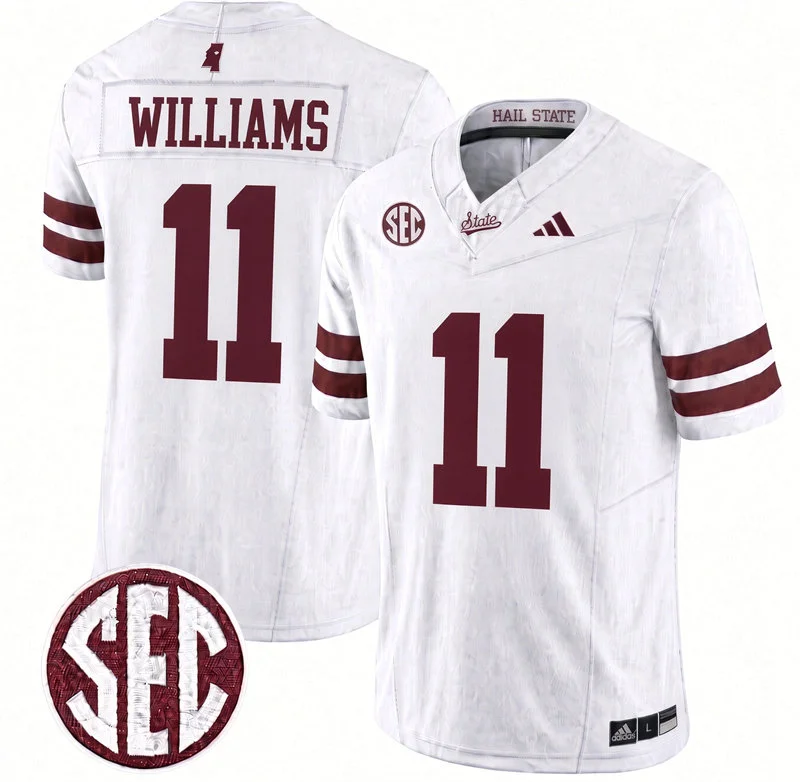 Mississippi State Bulldogs #11 Ayden Williams 2026 White Football Game Jersey