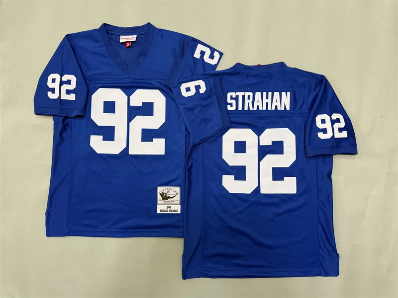 Men's New York Giants #92 Michael Strahan 1994 Blue Legacy Throwback Jersey