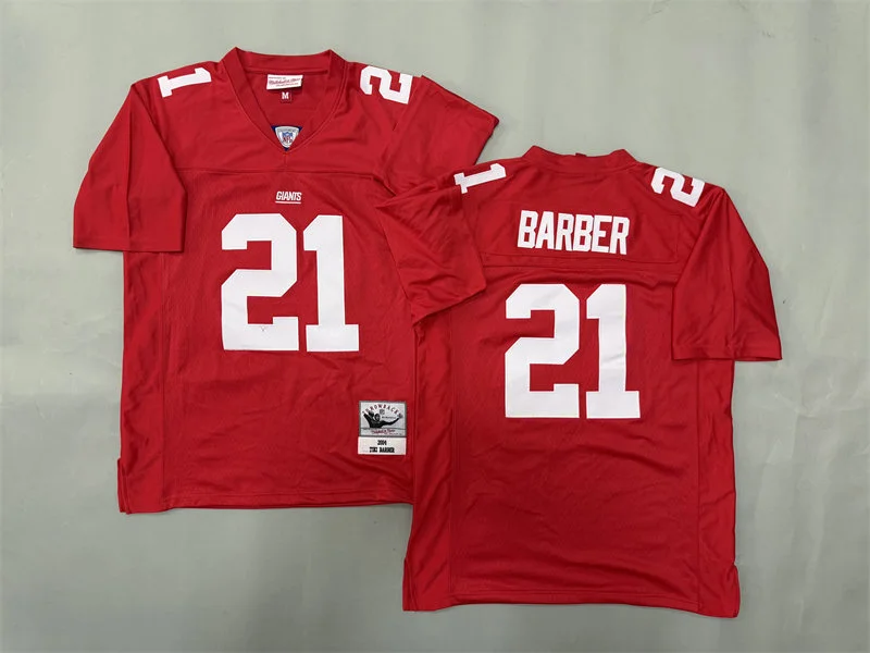 Men's New York Giants #21 Tiki Barber 2004 Red Legacy Throwback Jersey