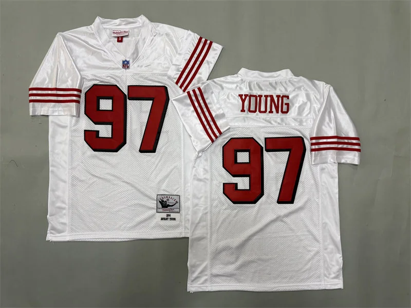 Men's San Francisco 49ers #97 Bryant Young 1994 White Legacy Throwback Jersey