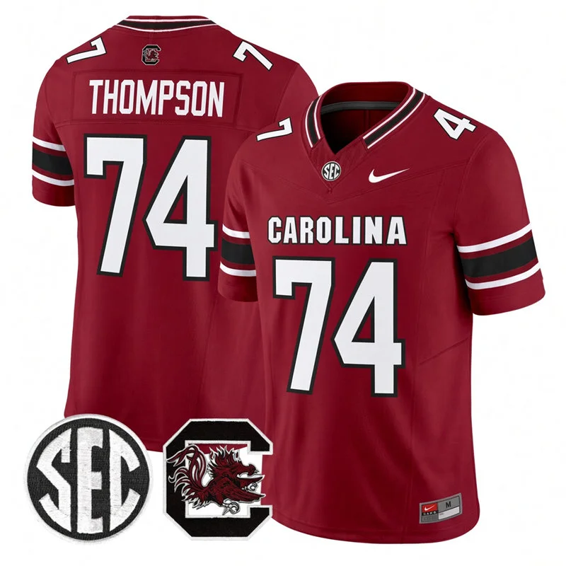 South Carolina Gamecocks #74 Josiah Thompson 2026 Nike Garnet Football Game Jersey