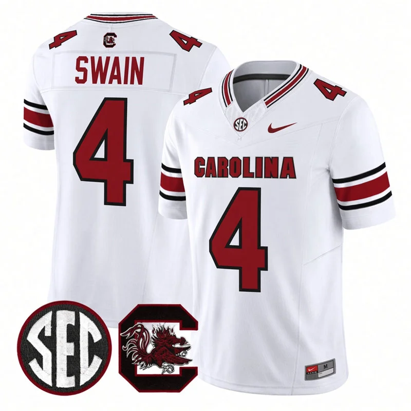 South Carolina Gamecocks #4 Vicari Swain 2026 Nike White Football Game Jersey