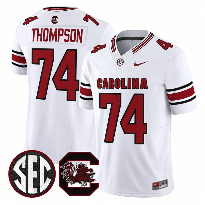 South Carolina Gamecocks #74 Josiah Thompson 2026 Nike White Football Game Jersey