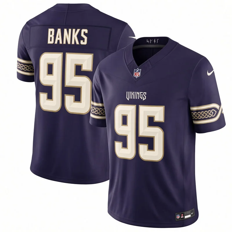 Men's Minnesota Vikings #95 Caleb Banks Purple 2026 F. U. S. E. Rivalries Collection Limited Jersey