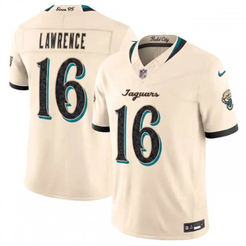 Mens Jacksonville Jaguars #16 Trevor Lawrence Natural 2026 F. U. S. E. Rivalries Collection Limited Jersey
