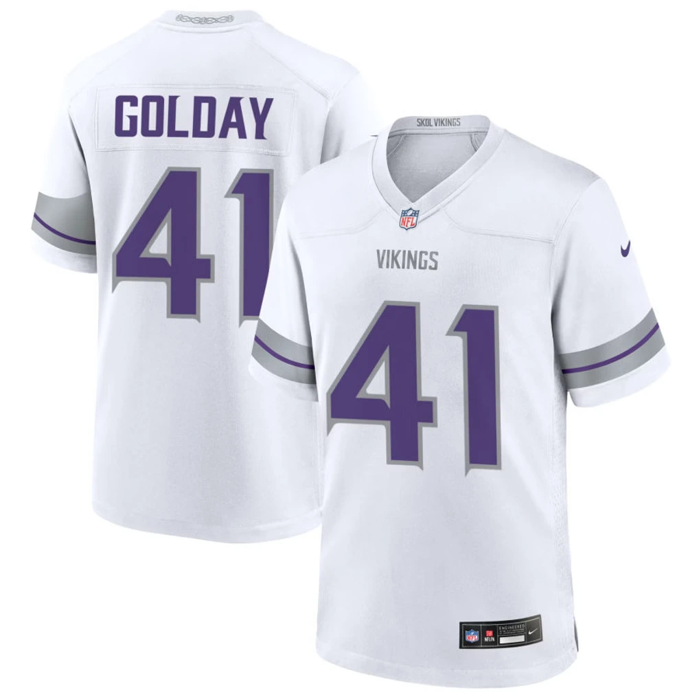 Men's Minnesota Vikings #41 Jake Golday Nike White Alternate Vapor F.U.S.E. Winter Warrior Limited Jersey