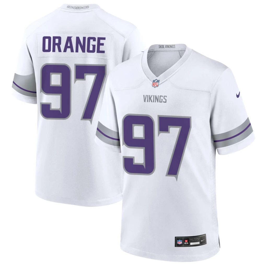 Men's Minnesota Vikings #97 Domonique Orange Nike White Alternate Vapor F.U.S.E. Winter Warrior Limited Jersey