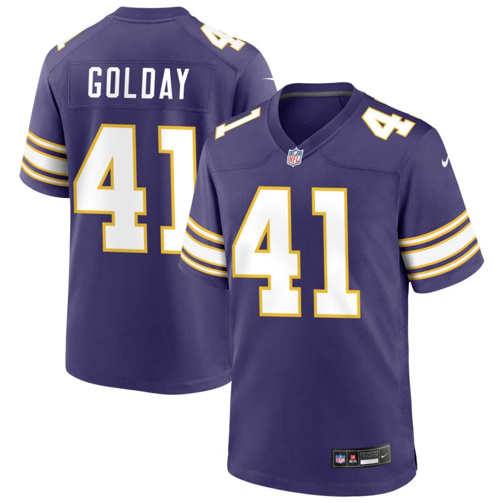 Men's Minnesota Vikings #41 Jake Golday Nike Purple Classic F.U.S.E. Limited Jersey