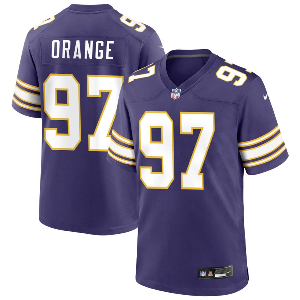 Men's Minnesota Vikings #97 Domonique Orange Nike Purple Classic F.U.S.E. Limited Jersey