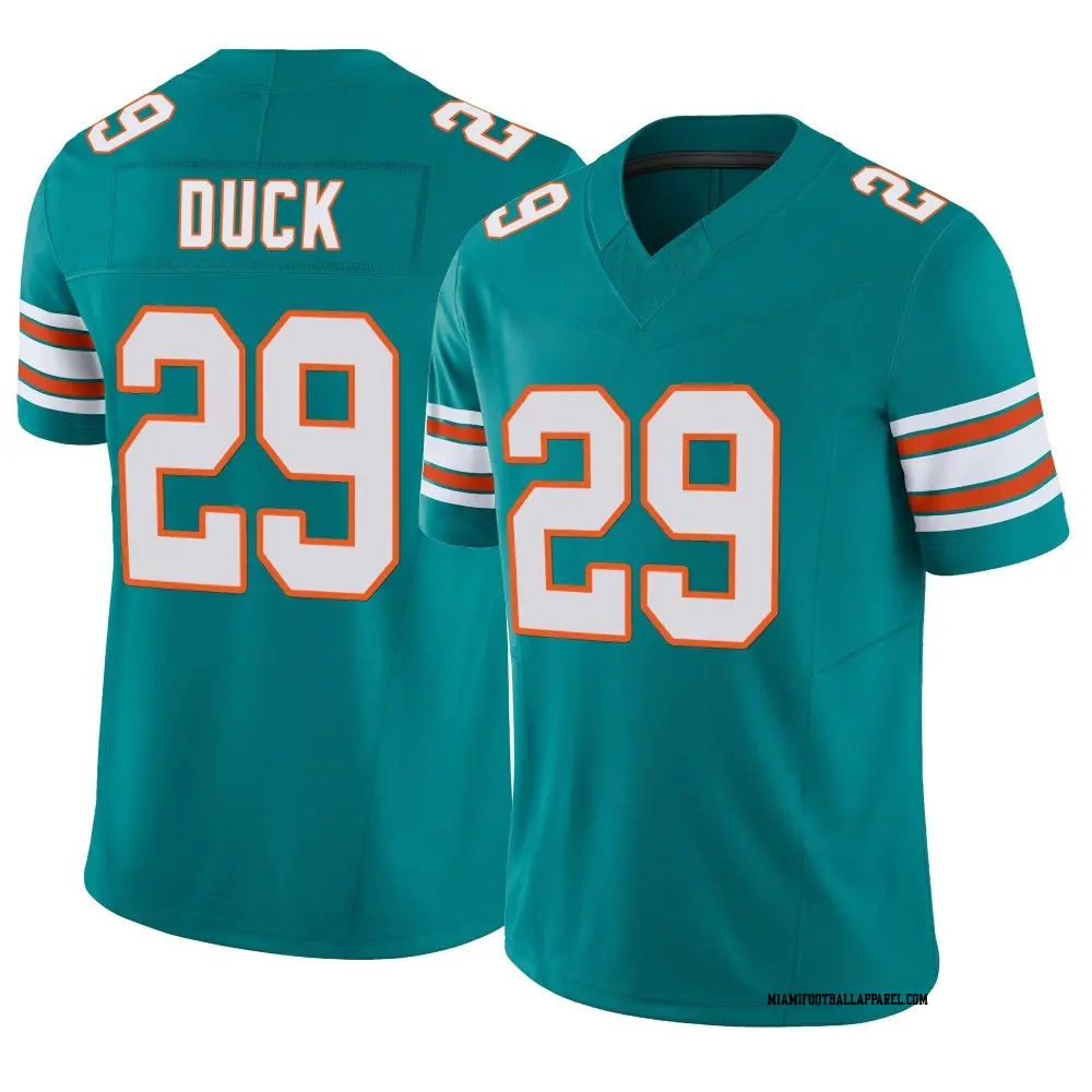 Mens Miami Dolphins #29 Storm Duck Nike Aqua Alternate F.U.S.E. Vapor Limited Jersey