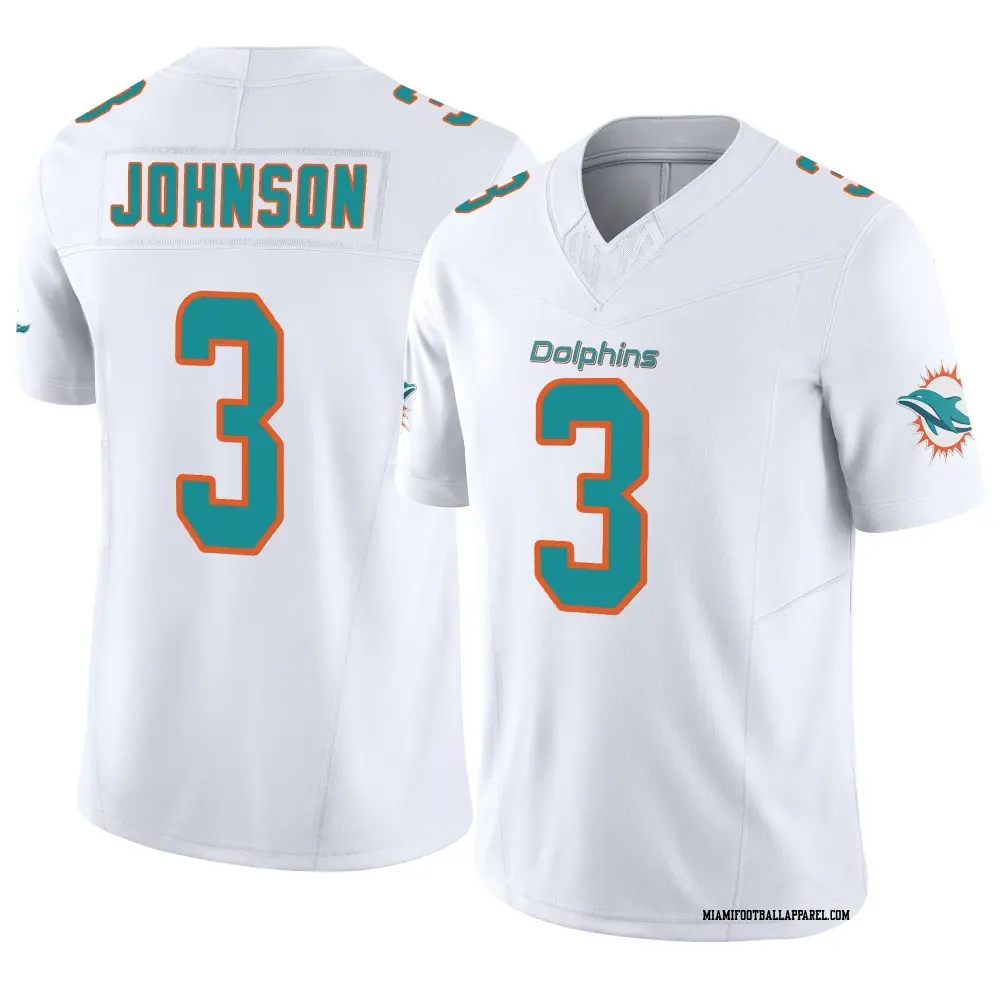 Mens Miami Dolphins #3 Chris Johnson Nike Home White F.U.S.E. Vapor Limited Jersey